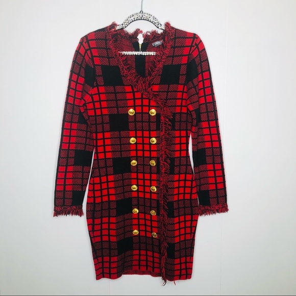 Venus plaid button front Suit Dress - Picture 7 of 8